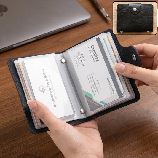 Card Holder Wallet Slim Durable Pu Leather Organizer For Cards